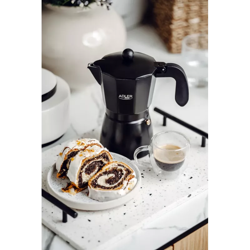 Cafetera espresso Adler AD 4421 — bomba de 15 bar, carcasa negra