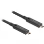 Cable USB-C Active Optical 8K Vídeo + Datos + PD (negro, 15 metros, PD 60 vatios)