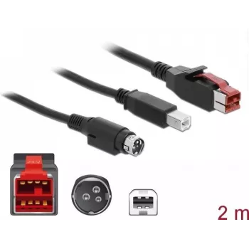 Cable USB DeLOCK 85488 USB 2.0 2 m USB B negro