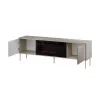 Mueble TV con chimenea Cama Meble TRESSE 180x40x54,5 cm — marco negro, superficie en cashmere mate