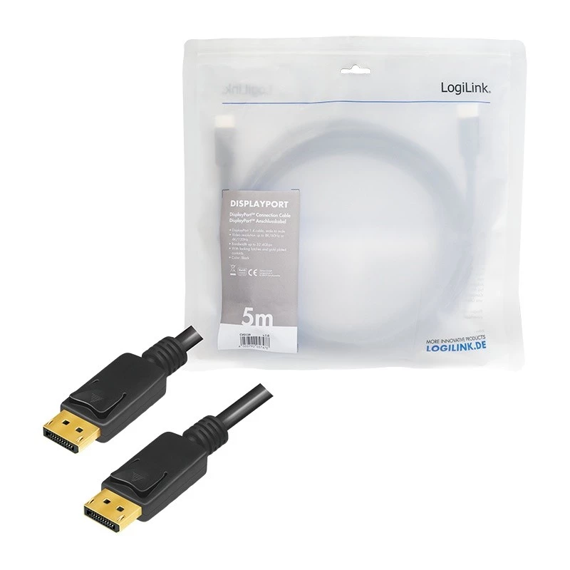 Cable DisplayPort LogiLink CV0139 5 m negro