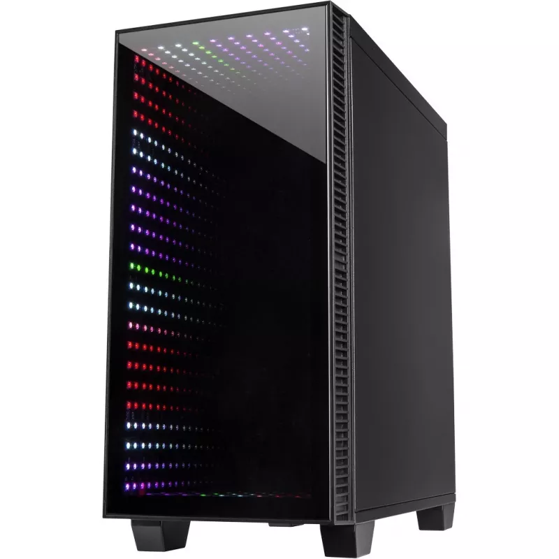 Caja INTER-TECH X-608 INFINITY MICRO, microATX, RGB, frontal y lateral de cristal templado, sin fuente de alimentación