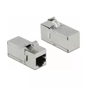 Módulo Keystone DeLOCK conector hembra RJ45 a conector hembra RJ45 Cat.6A 90° en ángulo