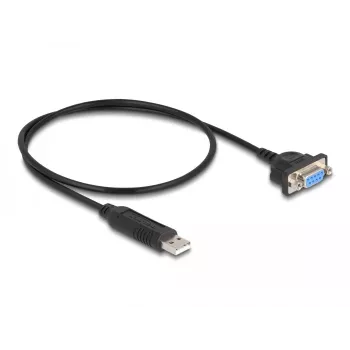 DeLOCK Adaptador USB 2.0 a serie RS-232 50 cm FTDI Negro