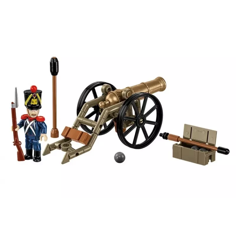 Set de bloques artillero francés con cañón, 97 piezas