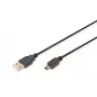 Cable de conexión USB 2.0 Assmann/Digitus A-B, 480Mbit/s, USB A - USB mini B, macho/macho, 1,8m, Negro (AK-300130-018-S)