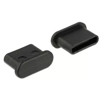 Tapa protectora para conector hembra DeLOCK 64014 USB Type-C negra 10 uds.