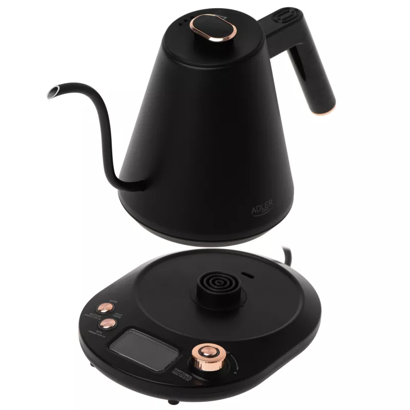 Adler AD 1349 hervidor de agua con pico largo 1,0 L negro