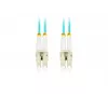 Cable de conexión de fibra óptica MM LC/UPC-LC/UPC DUPLEX 3,0MM OM3 50/125 LSZH 2M Aqua