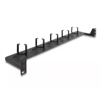 DeLOCK Panel de enrutamiento de fibra óptica de 19 inch 1U negro montaje en rack 1U