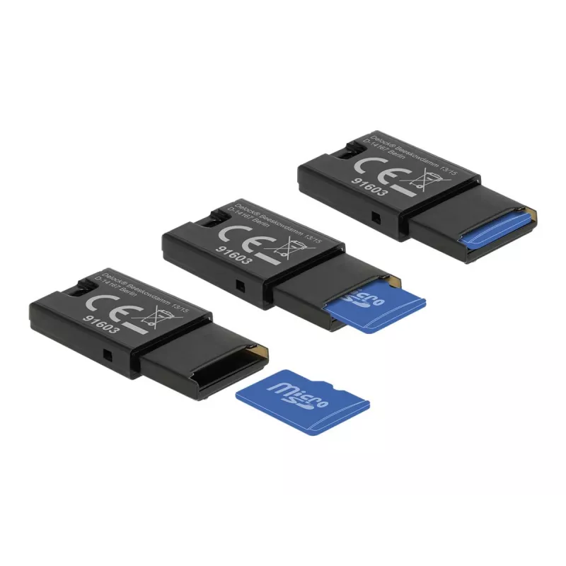 Lector de tarjetas DeLOCK USB 2.0 negro Micro SD MicroSDHC MicroSDXC 480 Mbit/s