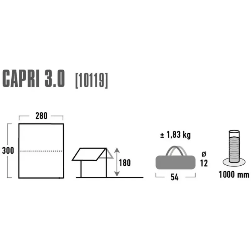 Vela de sombra Capri 3.0, UV80 (aluminio/gris)
