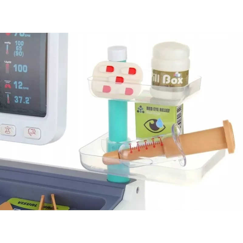 Extralink Toys set de juego interactivo de médico, carrito médico grande de juguete