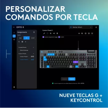 Teclado mecánico gaming con cable Logitech G915 X negro con iluminación RGB