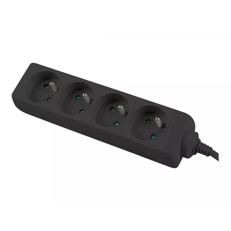 Regleta de alimentación Lanberg PS0-04E-0100-IEC-BK 1 m 4 tomas de corriente para interior negro
