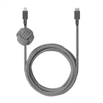 Cable Lightning native union NCABLE-KV-CL-ZEB 3 m Lightning a USB-A Negro Blanco 140 g