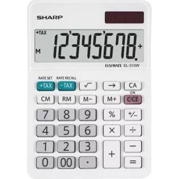 Calculadora de sobremesa Sharp EL-310W — pantalla de 8 dígitos, alimentación solar y por batería