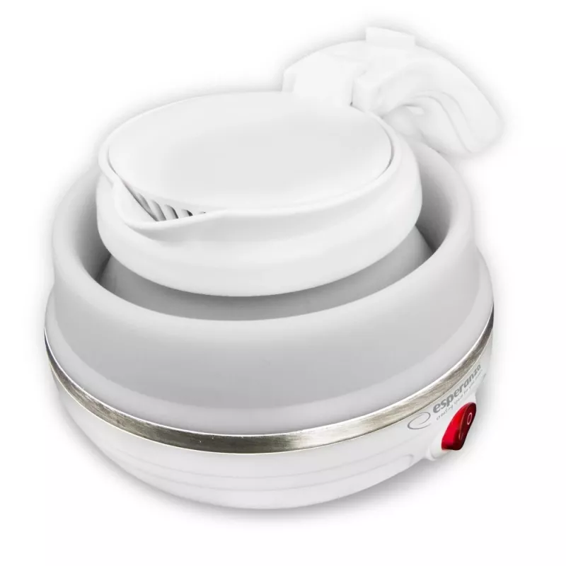 Hervidor eléctrico ESPERANZA EKK023 — 0,5 l, 750 W, blanco, acero inoxidable y plástico