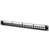 Qoltec 54516 panel de parcheo para rack de 19 pulgadas, 24 puertos, 1U, UTP, negro