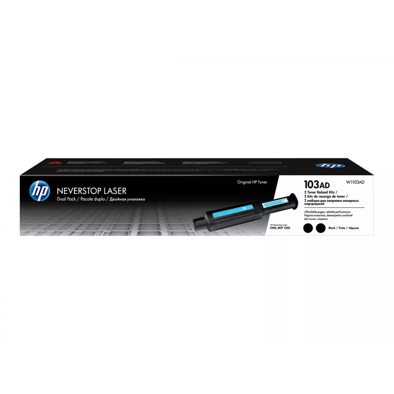 HP Original 103AD Neverstop kit de recarga de tóner negro, set de dos cartuchos de tóner