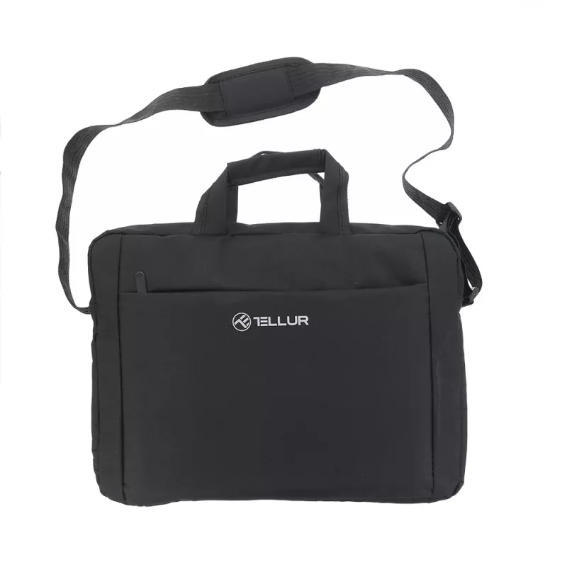 Funda para portátil Tellur TLL611312 para portátiles de 15,6 pulgadas, Cozy negro, compartimento acolchado, bolsillos con cremallera