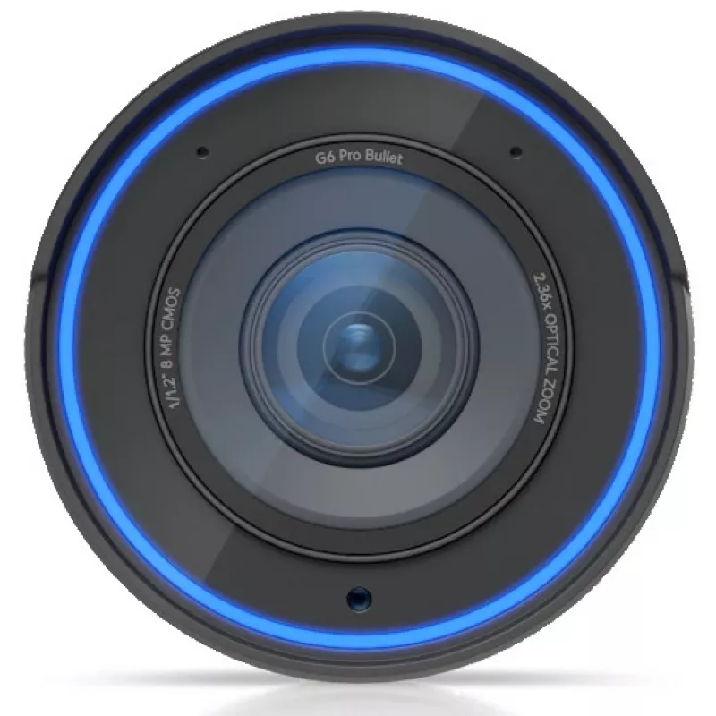 Cámara de vigilancia IP UBIQUITI G6 Pro Bullet — 4K (3840×2160), con cable, interior/exterior, CMOS de 1/1,2 inch, 5,9–13,8 mm, zoom óptico 2,36x, montaje en techo/pared/mástil