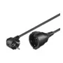 Wentronic goobay - cable alargador de corriente - corriente CEE 7/7 (M) en ángulo a CEE 7/4 (H) - AC 250 V - 10 A - 5,0 m - negro (93094)