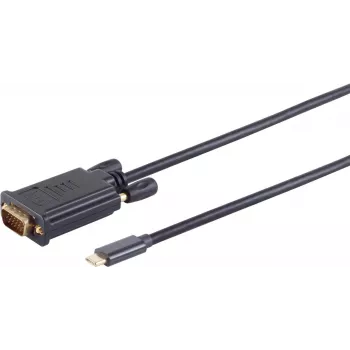Cable VGA ShiverPeaks BS10-59025 1 m USB C VGA (D-Sub) negro