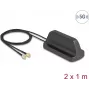 Antena DELOCK 81485 5G LTE GNSS Wi‑Fi 6 MIMO con 2 conectores SMA, ganancia 2,1–3,0 dBi