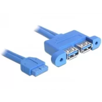 Cable USB DeLOCK 82941 USB 3.2 Gen 1 0,45 m 2 x USB A azul
