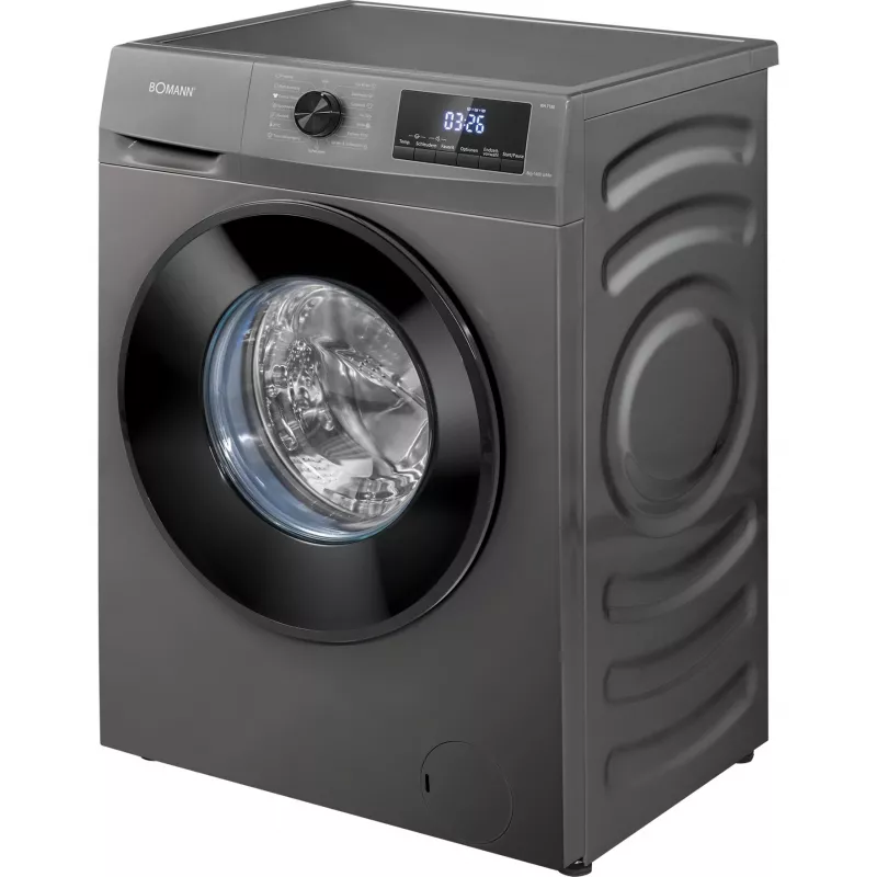 BOMANN WA 7185 lavadora de carga frontal, 8 kg, 1400 rpm, titanio/negro