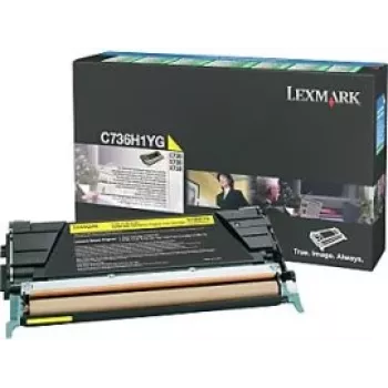 Cartucho de tóner Lexmark C736H1YG amarillo, láser, 10.000 páginas, 1 ud.