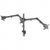 Soporte de mesa triple Manhattan para TV y monitores, Para pantallas: 10 a 27 pulgadas, fijación por pinza, compatibilidad VESA: 75x75 y 100x100 mm – comprueba las dimensiones de los cuatro orificios de montaje en la parte posterior de la pantalla para asegurarte de que encaja, Máx. 7 kg (por soporte), Negro, soporte, garantía de por vida
