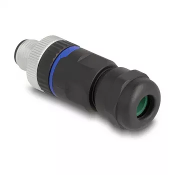 Conector DeLOCK M12 codificación A 4 polos conector macho conexión por tornillo 60533