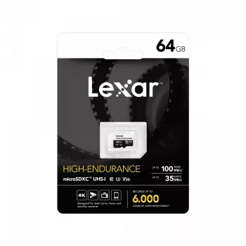 Tarjeta microSD High Endurance 64 GB C10 A1 U1 V30 100/35 MB/s