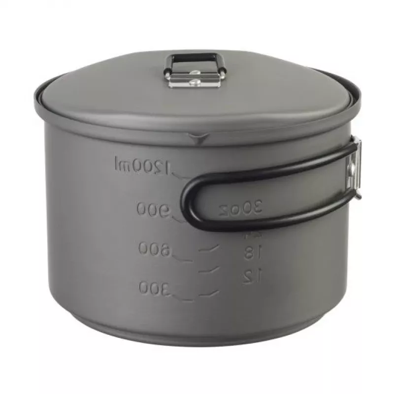 ESBIT set de cocina con hornillo de alcohol, aluminio 1,5 L, Ø15,4 cm, H115 mm, negro
