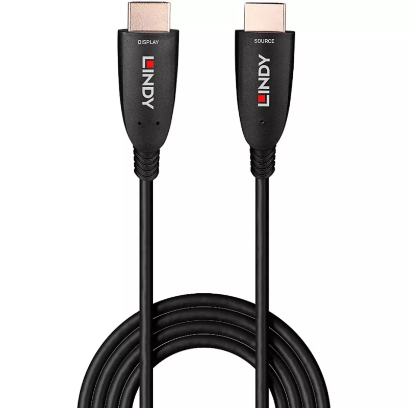 Lindy 38511 cable HDMI 2.1 8K60 híbrido de fibra óptica de 15 m, AOC, HDMI macho a HDMI macho, 4K120, negro