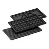 Sandwichera Rommelsbacher SWG 700 – parrilla eléctrica compacta 3 en 1 con 3 placas intercambiables (sándwich, gofre belga, parrilla), detalles en acero inoxidable