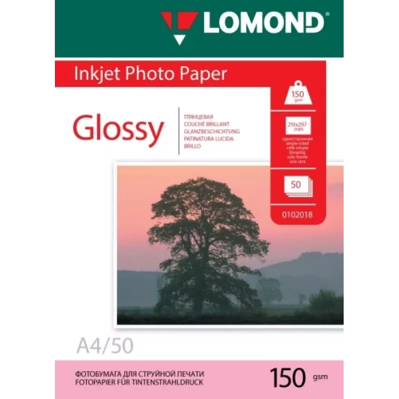 Papel fotográfico de inyección de tinta Lomond brillante 150 g/m² A4, 50 hojas