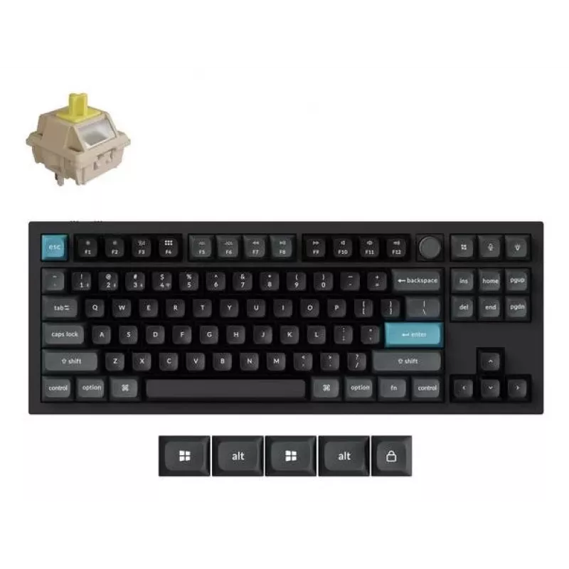 Teclado mecánico Keychron Q3 Ultra 8K — 80% QWERTY, con cable y Bluetooth, RGB, negro
