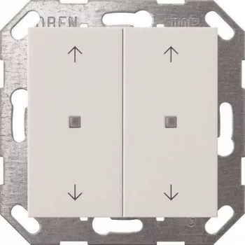 Tecla de interruptor de pared Gira Pulsador basculante KNX 2f Blanco puro 517403 — tecla KNX 2 canales, blanco