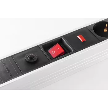 Regleta de enchufes S/CONN 09-20565 1,5 m 6 tomas AC para interior Negro Blanco