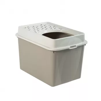 Arenero rotho Berty Eco Cappuccino para gatos — tecnopolímero, 50 L, 572×393×404 mm, sin BPA, 1 kg