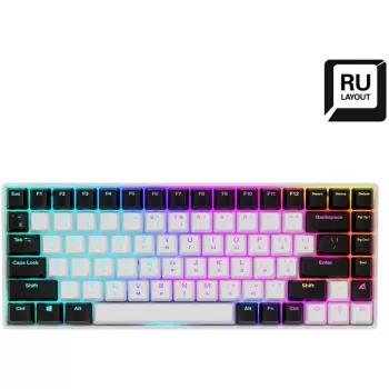 Sharkoon SKILLER SGK50 S3 Teclado gaming USB QWERTY Ruso Blanco