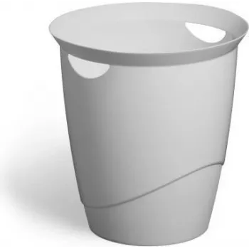 Papelera redonda de plástico gris Durable 776010