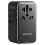 Cargador Vention FJGB0 100W GaN con 3× USB-C y 1× USB-A, negro
