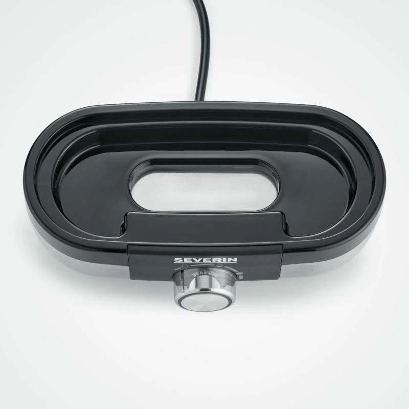 Huevera Severin EK 3163 3 huevos negra acero inoxidable transparente