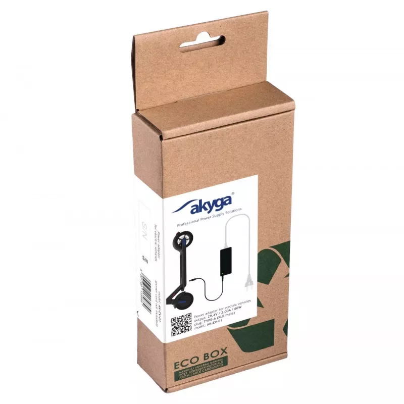 Akyga AK-EV-01 cargador de batería para e-bike de baterías de 24 V, 29,4 V / 2 A, 60 W, conector XLR