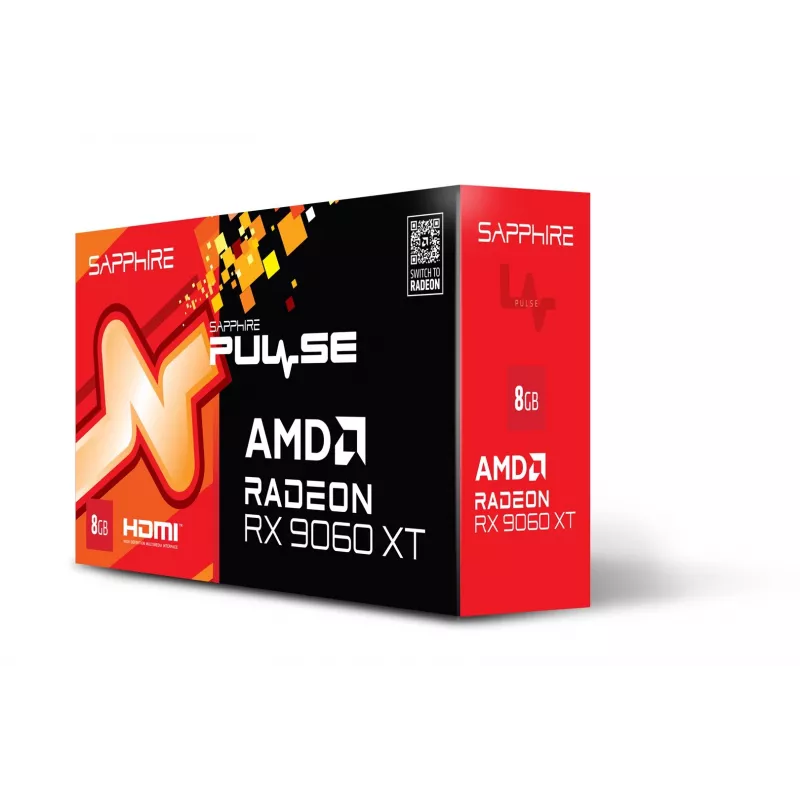 Tarjeta gráfica Sapphire Radeon RX 9060 XT 8GB GDDR6, 128-Bit, PCIe 5.0, 3320 MHz, 2x DP + HDMI