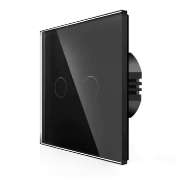 Interruptor táctil Spring de una vía cristal Negro — modelo 0